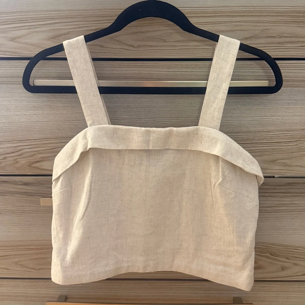 AE Cropped Linen Tank - Picture 3 of 9
